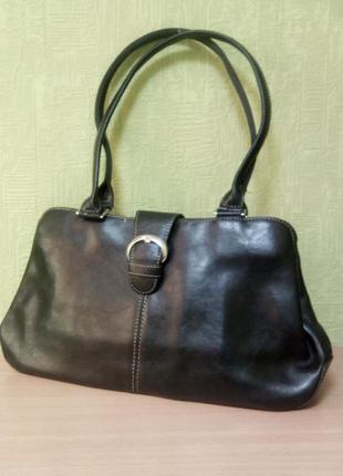 Шкіряна прогумована сумка (8102)