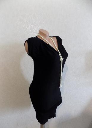 Платье черное с пуговицами на плечах фирменное millenium размер 44-462 фото