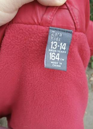 Куртка красная zara детская, можно и на взрослого дутая5 фото