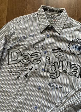 Рубашка desigual с надписями в полоску s5 фото