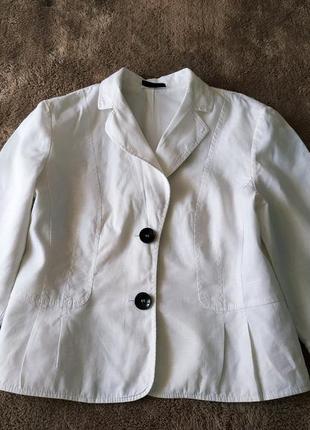 Белоснежный льняной пиджак от gerry weber / оригинал / красивый 100%лен с напылением6 фото
