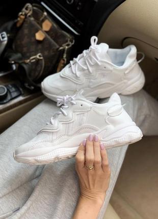 Adidas ozweego white білі шкіряні кросівки унісекс люкс якість2 фото