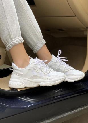 Adidas ozweego white білі шкіряні кросівки унісекс люкс якість3 фото