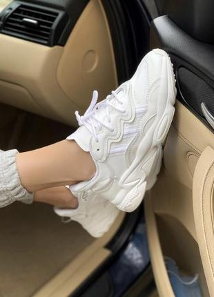 Adidas ozweego white білі шкіряні кросівки унісекс люкс якість5 фото