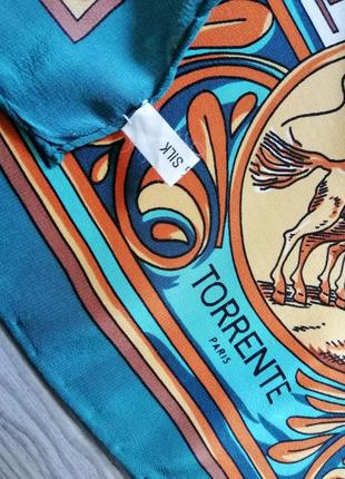 Torrente paris шелковый платок vintage из натур шёлка,оригинал, размер 87/85