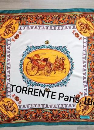 Torrente paris шелковый платок vintage из натур шёлка,оригинал, размер 87/852 фото