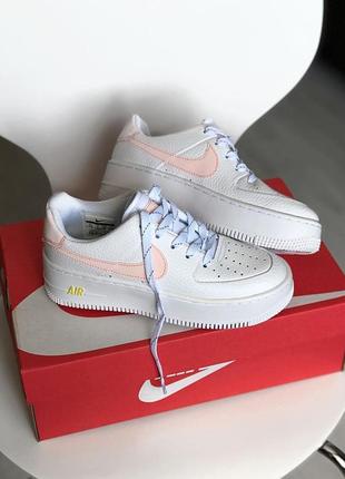 Nike air force white женские кроссовки найк белые рефлективный логотип (36-40)2 фото