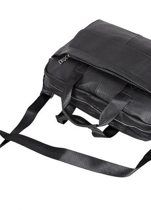 Мужская кожаная сумка для ноутбука и документов tiding bag nv20912 черная6 фото