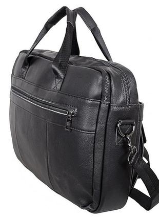 Мужская кожаная сумка для ноутбука и документов tiding bag nv20912 черная4 фото