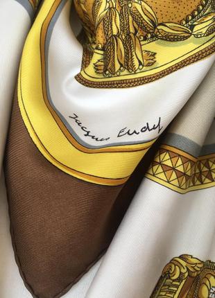 Шелковый платок hermes paris grand apparat silk scarf vintage 100% оригинал4 фото