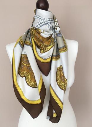 Шелковый платок hermes paris grand apparat silk scarf vintage 100% оригинал5 фото