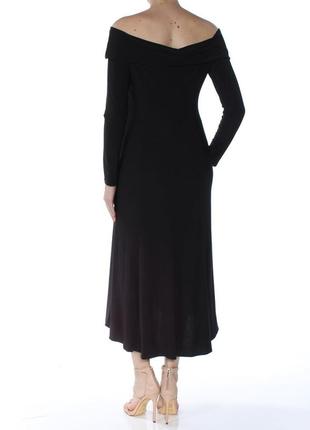Черное вечернее платье трапеция,с декольте, оголяющим плечи "8" usa (46-48)6 фото