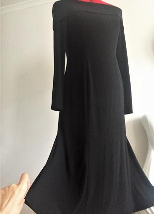 Черное вечернее платье трапеция,с декольте, оголяющим плечи "8" usa (46-48)2 фото
