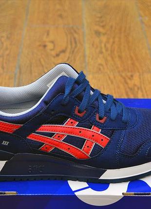 Кроссовки оригинал asics gel lyte iii "indian ink / tango red" (h6b1y-5025)