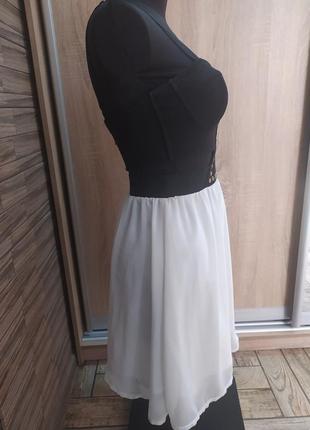 Стильное платье корсет tally weijl с шифоновой юбкой.размер xs,s(34,36)3 фото