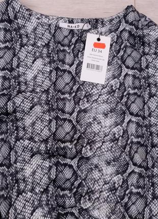 Лёгкая блуза змеиный принт, кофточка5 фото