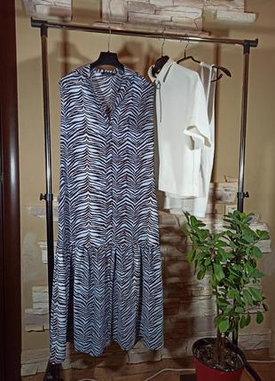 Шикарное платье-рубашка миди на пуговицах с воланом внизу/плаття/сукня/сарафан