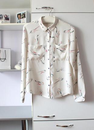 Шикарная рубашка с птичками edc