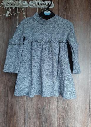 Теплое платье клеш