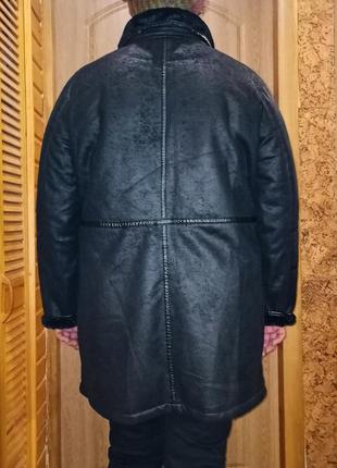Премиум!суперовая легкая куртка,типа дубленки, под кожу, на легком мягком меху,,56-60разм.,concept k.5 фото