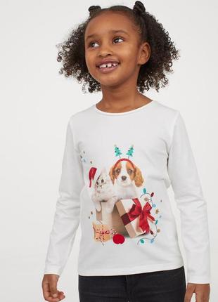 Новорічний реглан до дівчинки h&m (швеція