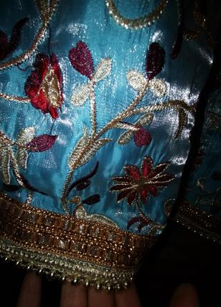 Сверкающая туника блуза с вышивкой в этно бохо стиле органза люрекс4 фото