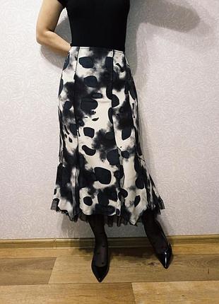 Спідниця міді шовк натуральний спідниця в білизняному стилі летить спідничка!