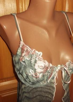 Ночная рубашка пеньюар секси вышивка роз на лифе р. 80с- 95с - с&a2 фото