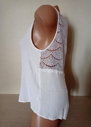 Блуза с красивой спинкой, вискоза, цвет белый, размер м-л3 фото