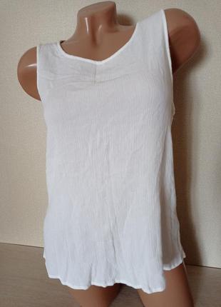 Блуза с красивой спинкой, вискоза, цвет белый, размер м-л2 фото