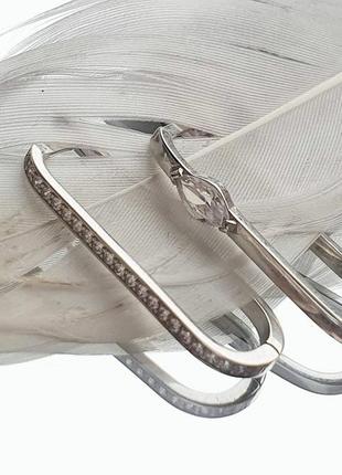 Серебряные серьги асимметрия, минимализм, 925, серебро
