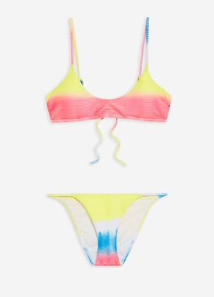 Плавки в рубчик topshop tie dye ribbed bikini bottom2 фото