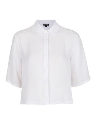 Блуза плісе topshop crop pleat back shirt