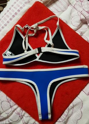 Купальник hoaka swimwear бело синий2 фото