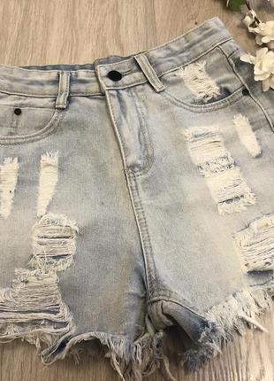Классные короткие джинсовые шорты, рваные короткие шорты4 фото