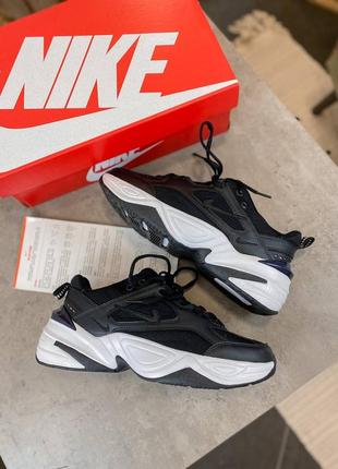 Nike m2k tekno black/white кросівки унісекс найк шкіряні