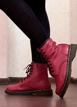 Ботинки dr. martens cherry red smoot4 фото