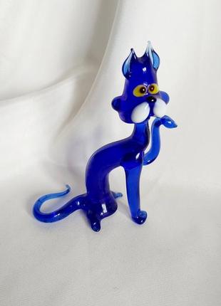Статуетка кольорове скло кішка