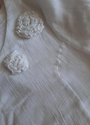 Блуза льняная  лен котон бохо италия3 фото