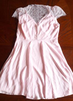 Нежно-розовое шифоновое платье6 фото