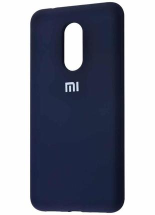 Оригінальний чохол silicone cover з мікрофіброю для xiaomi redmi 5 plus – midnight blue1 фото