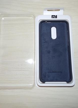 Оригинальный чехол silicone cover с микрофиброй для xiaomi redmi 5 plus – midnight blue5 фото