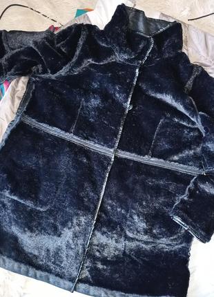 Премиум!суперовая легкая куртка,типа дубленки, под кожу, на легком мягком меху,,56-60разм.,concept k.10 фото