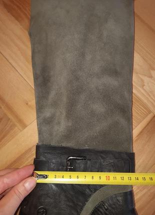 Сапоги bronx кожаные с мягким замшевым верхом в стиле милитари хаки7 фото