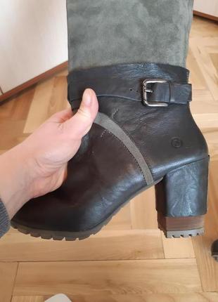 Сапоги bronx кожаные с мягким замшевым верхом в стиле милитари хаки3 фото
