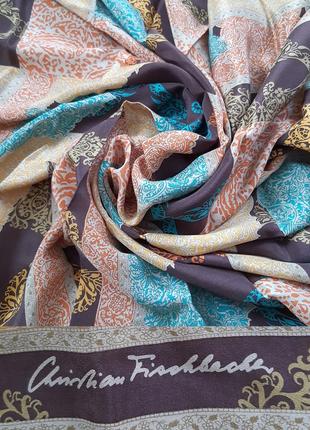 Шикарный стильный шёлковый подписной платок cristian fischbacher1 фото