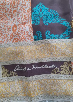 Шикарный стильный шёлковый подписной платок cristian fischbacher4 фото