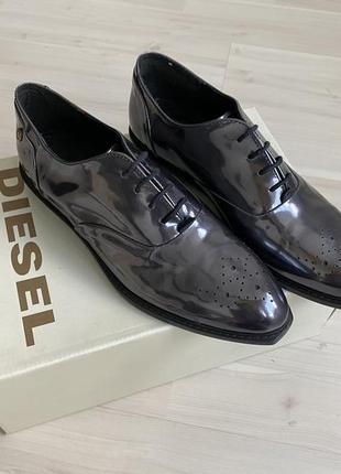 Туфли оксфорды diesel, броги, dandy charme doriana oxford, кожаные7 фото