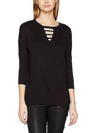 Чорна футболка з рукавом 3/4 oversiz new look uk-12