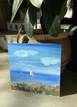 Картина маслом «море», картина ручной работы, картина акрилом3 фото